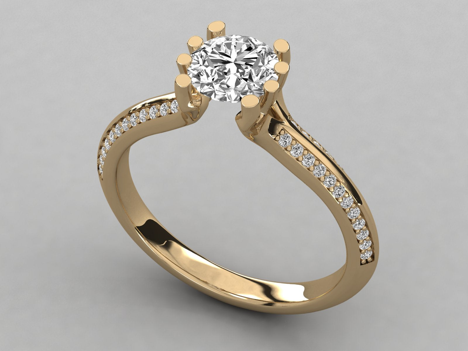 10K GOLD SOLITAIRE  LAB GROWN DIAMOND LADIES  RING.
