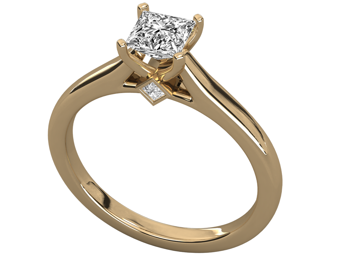 10K GOLD SOLITAIRE  LAB GROWN DIAMOND LADIES  RING.