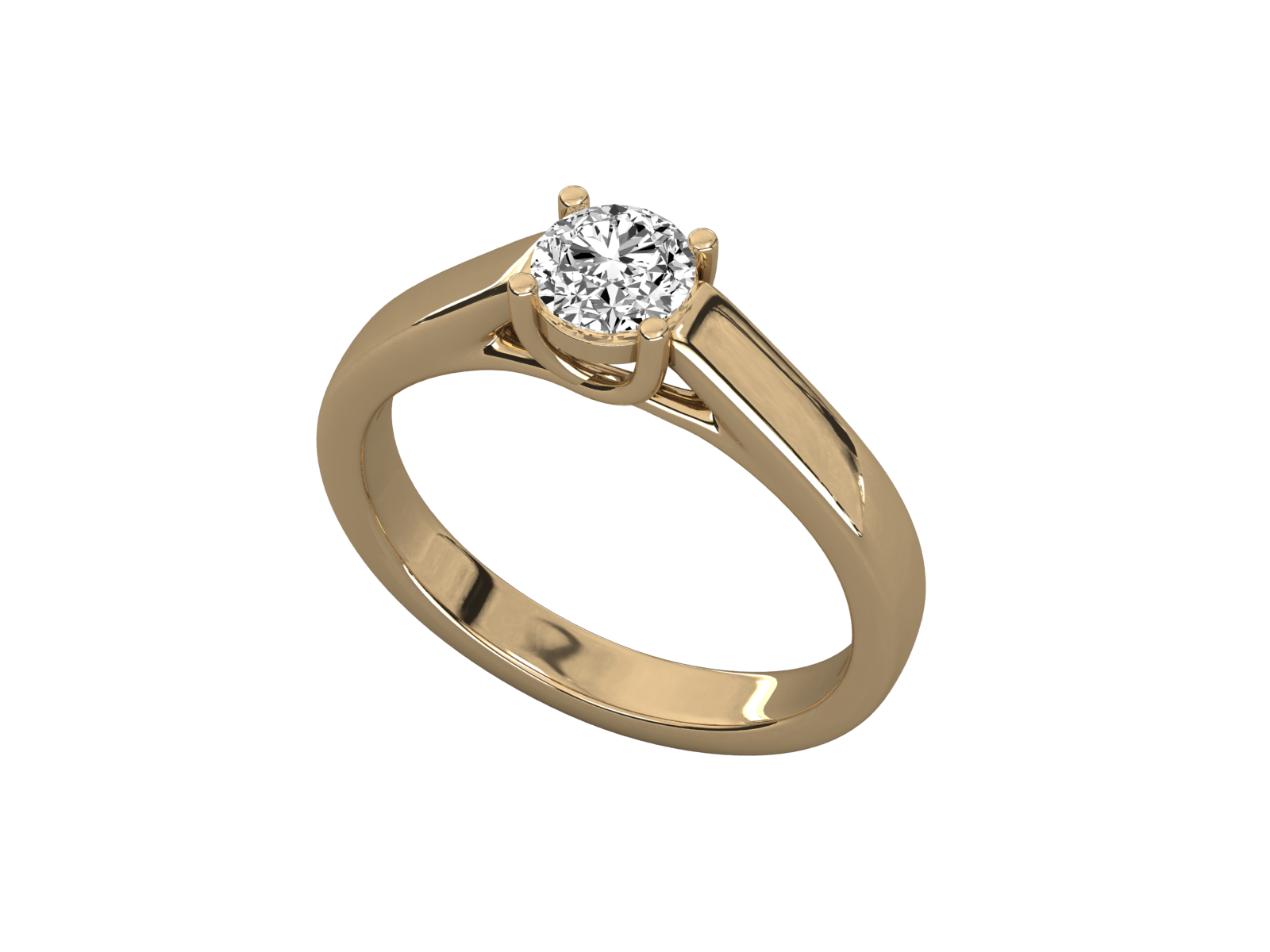 10K GOLD SOLITAIRE DIAMOND  BRILLIANT RING.