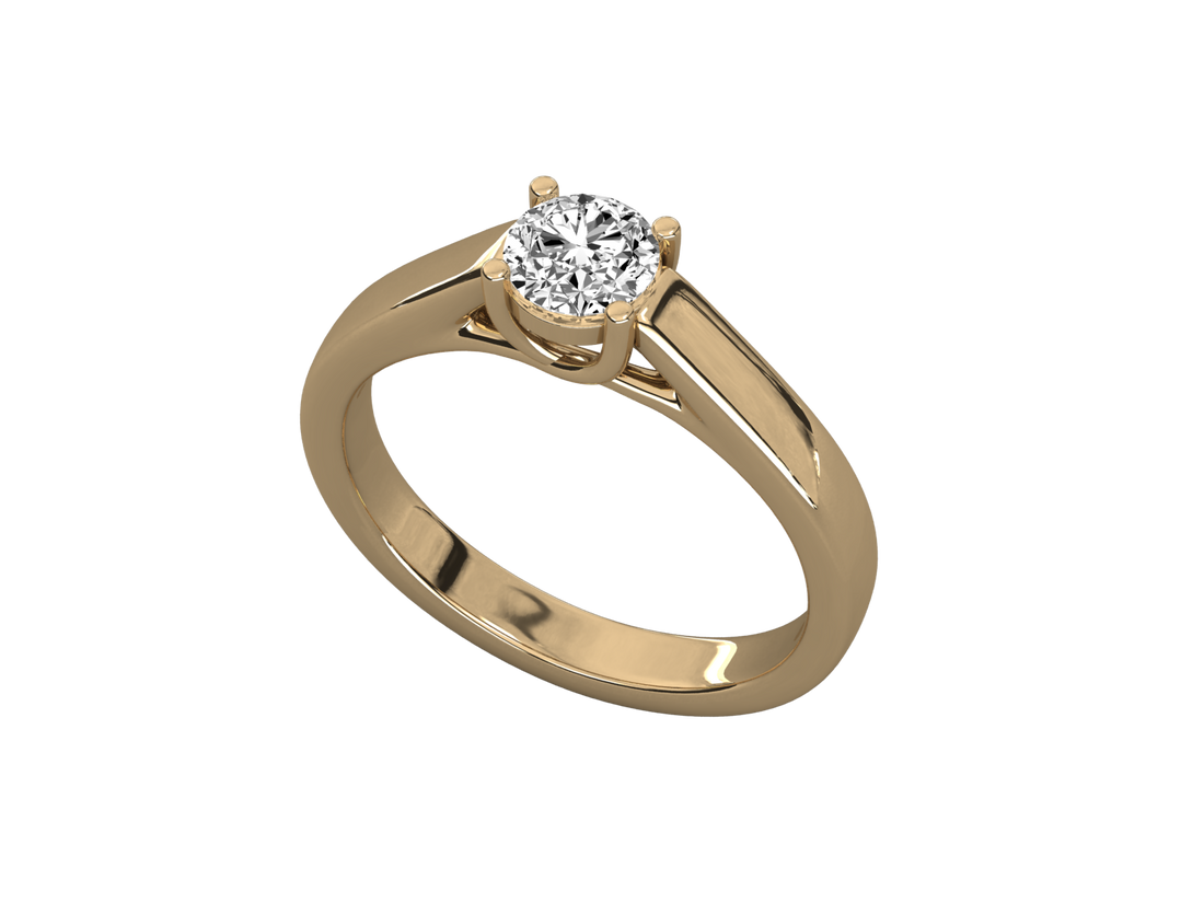 10K GOLD SOLITAIRE DIAMOND  BRILLIANT RING.