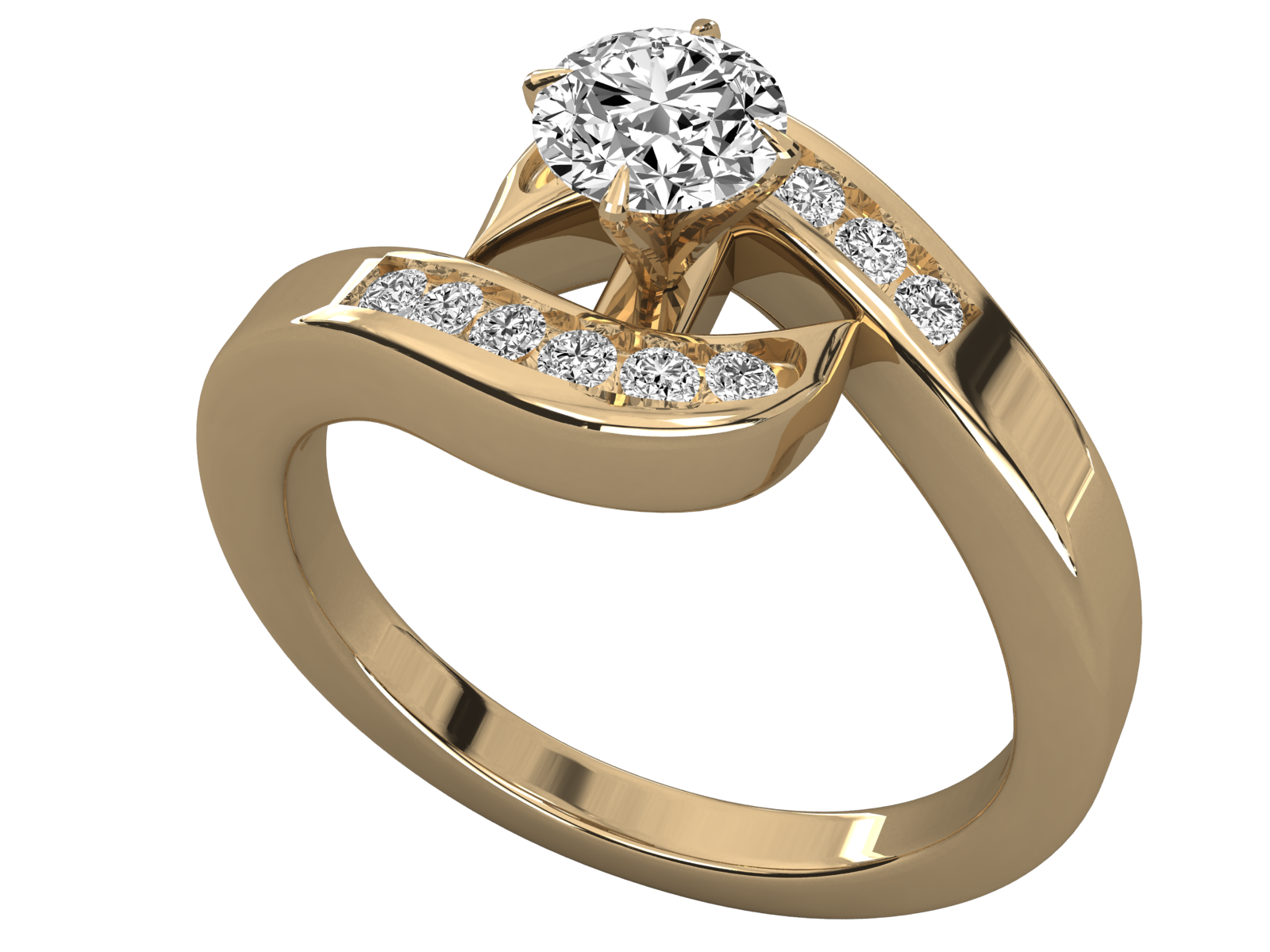 10K GOLD SOLITAIRE  LAB GROWN DIAMOND LADIES RING.