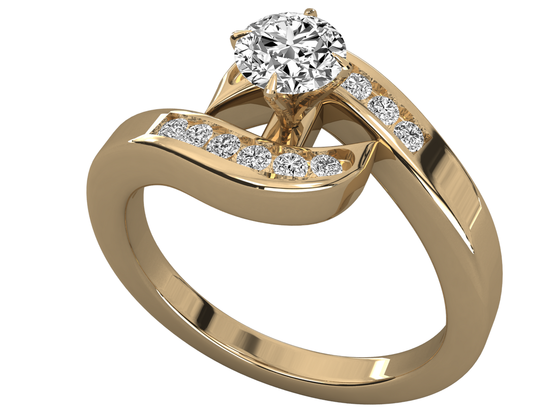 10K GOLD SOLITAIRE  LAB GROWN DIAMOND LADIES RING.