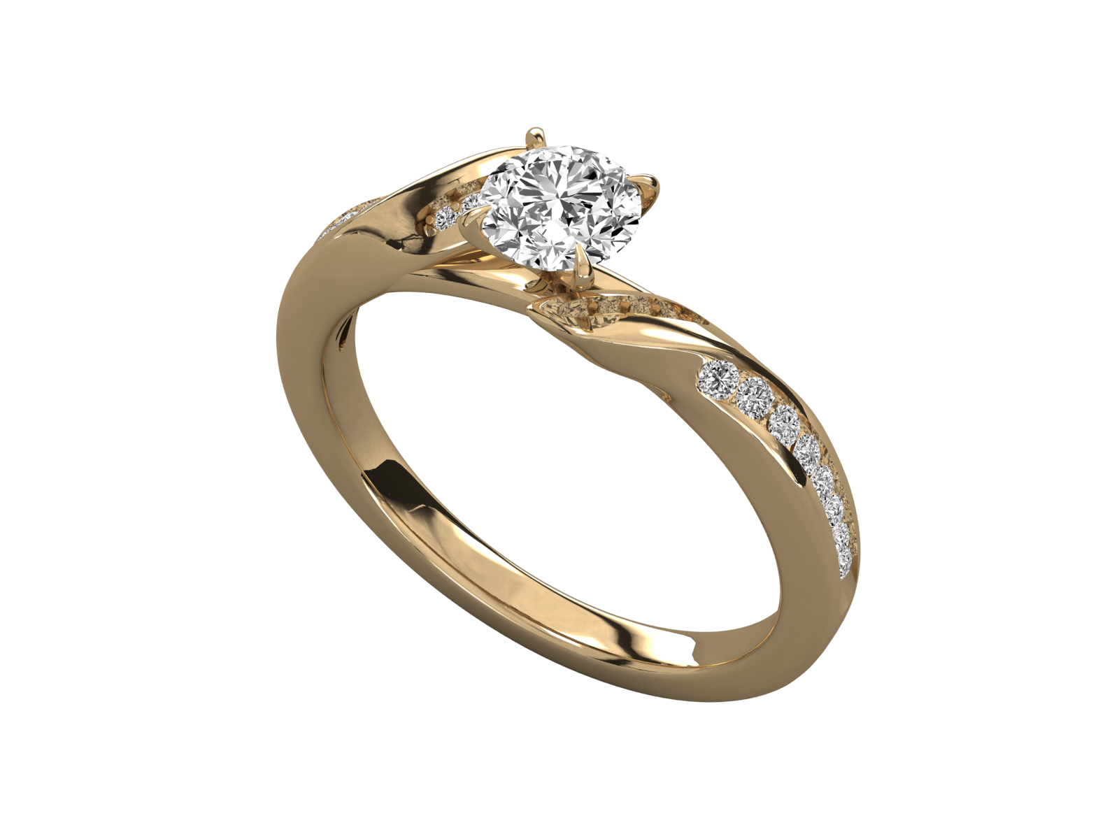 10K GOLD SOLITAIRE LAB GROWN DIAMOND LADIES  RING.