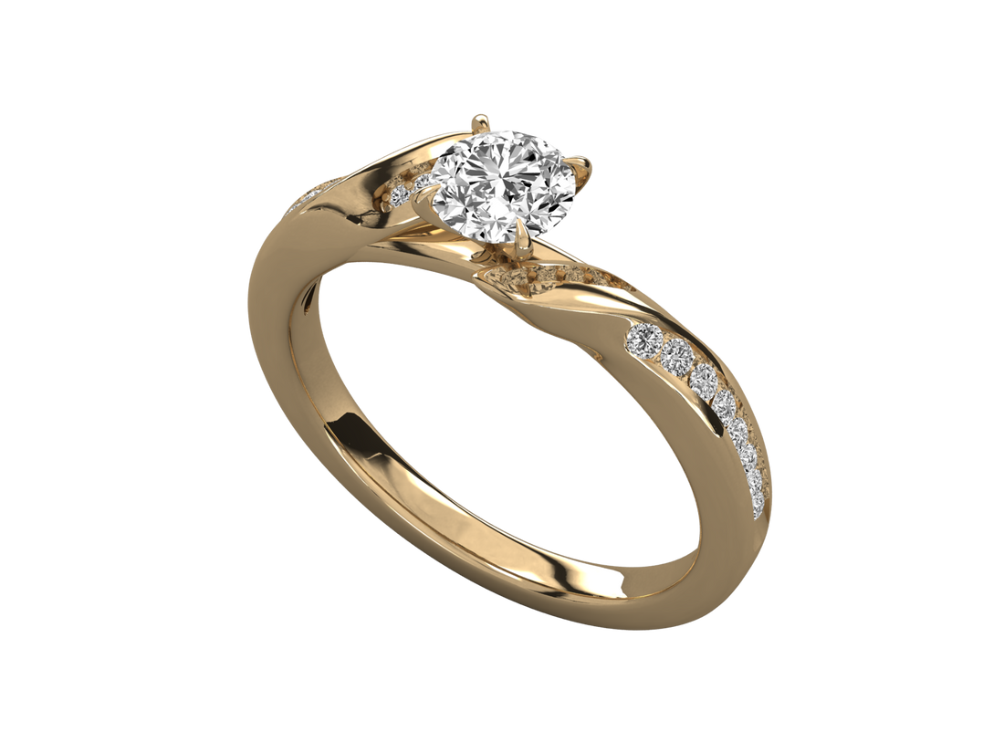 10K GOLD SOLITAIRE LAB GROWN DIAMOND LADIES  RING.
