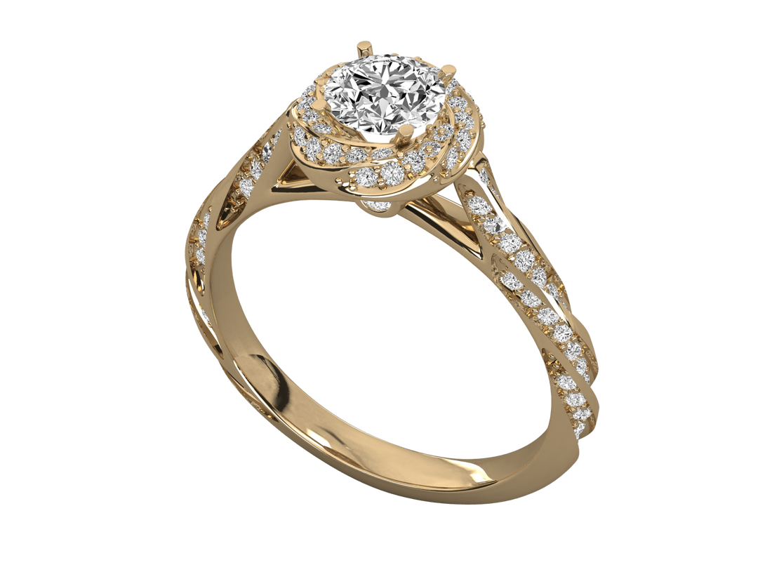 10k GOLD SOLITAIRE  LAB GROWN DIAMOND RING.