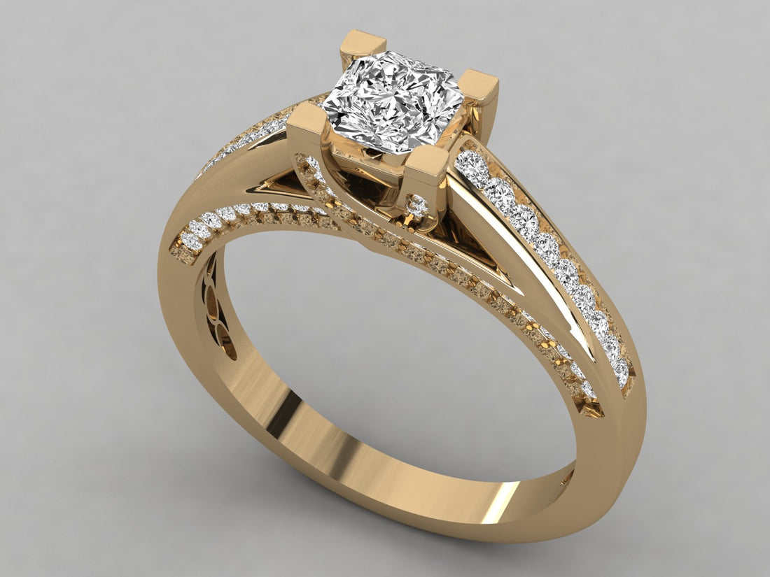 10K GOLD SOLITAIRE  LAB GROWN DIAMOND LADIES RING.