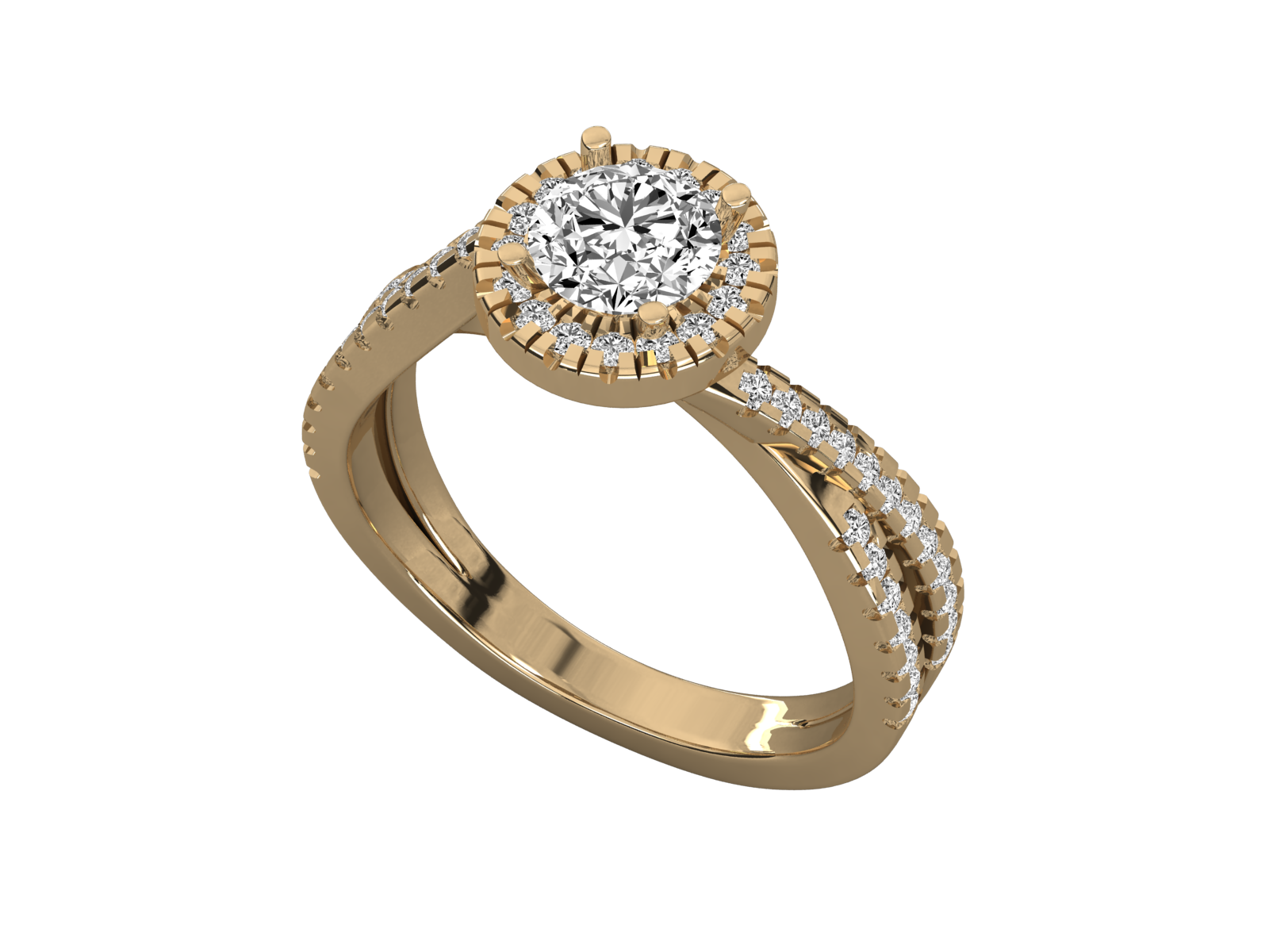9K GOLD SOLITAIRE ROUND CUT LAB GROWN DIAMOND LADIES BRILLIANT RING.