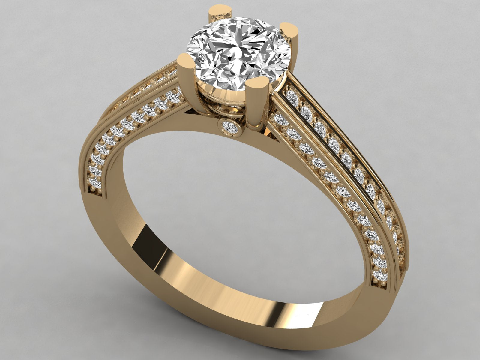 10K GOLD SOLITAIRE  LAB GROWN DIAMOND LADIES RING.