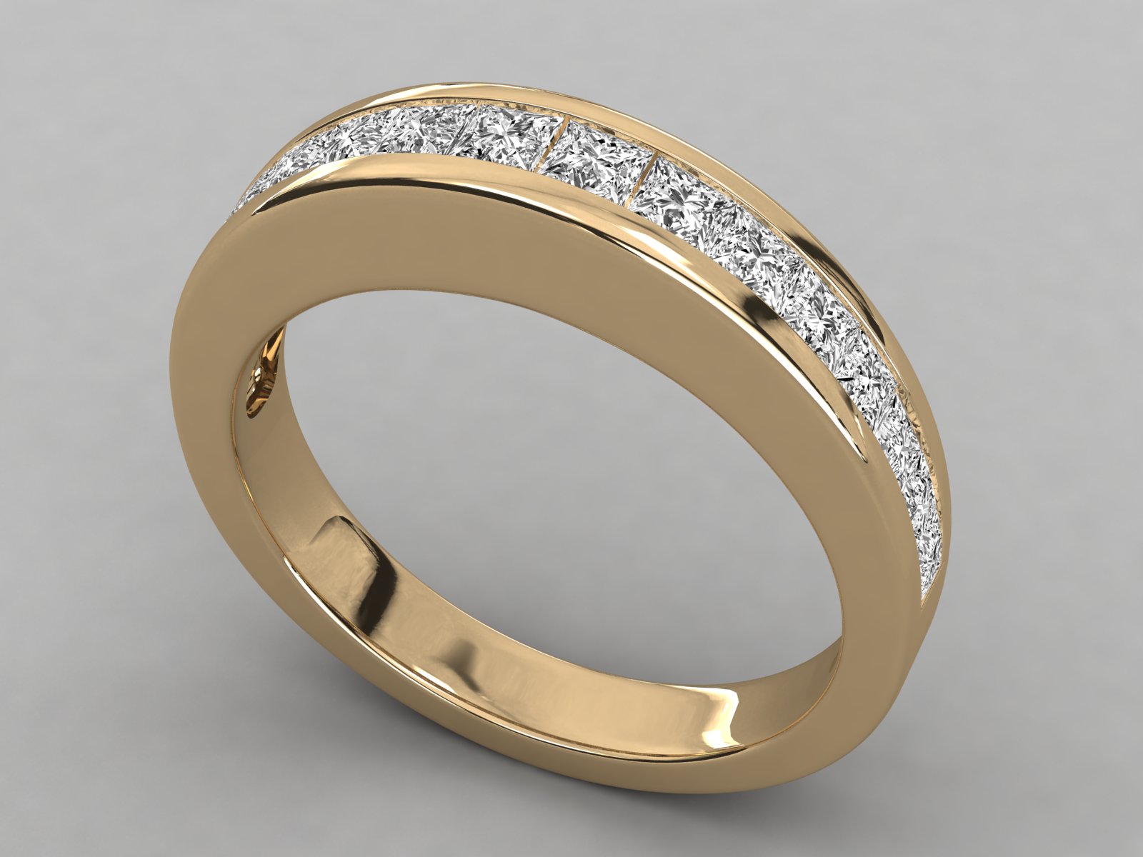 10K GOLD  LAB GROWN DIAMOND LADIES BAND RING.