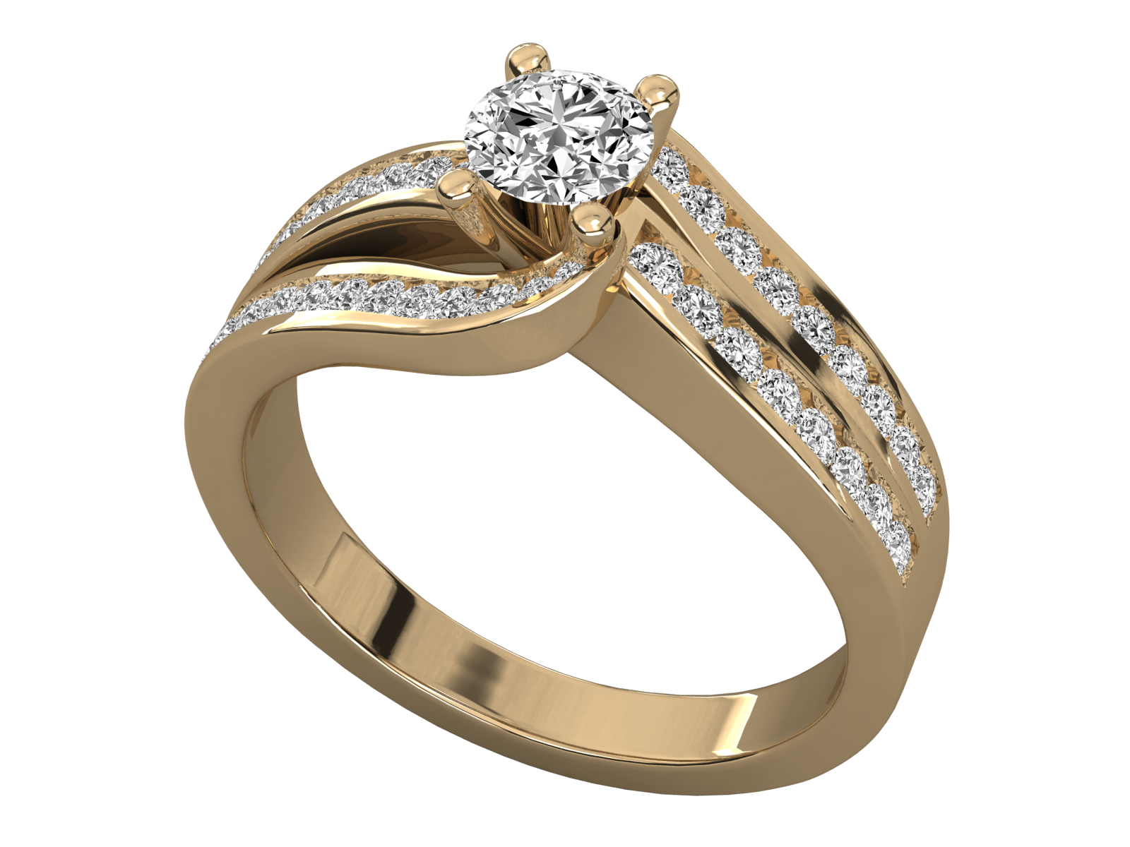 9K GOLD SOLITAIRE LAB GROWN DIAMOND  BRILLIANT RING.