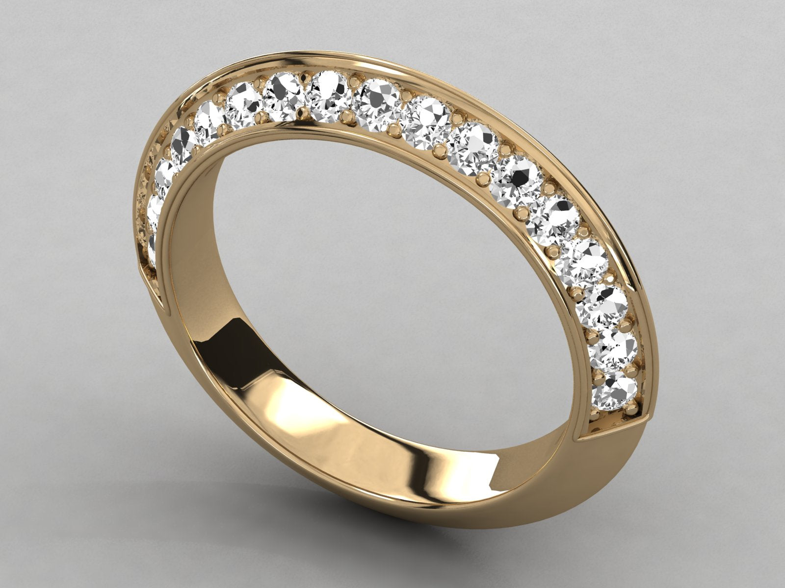 10K GOLD  LAB GROWN DIAMOND LADIES BAND RING.
