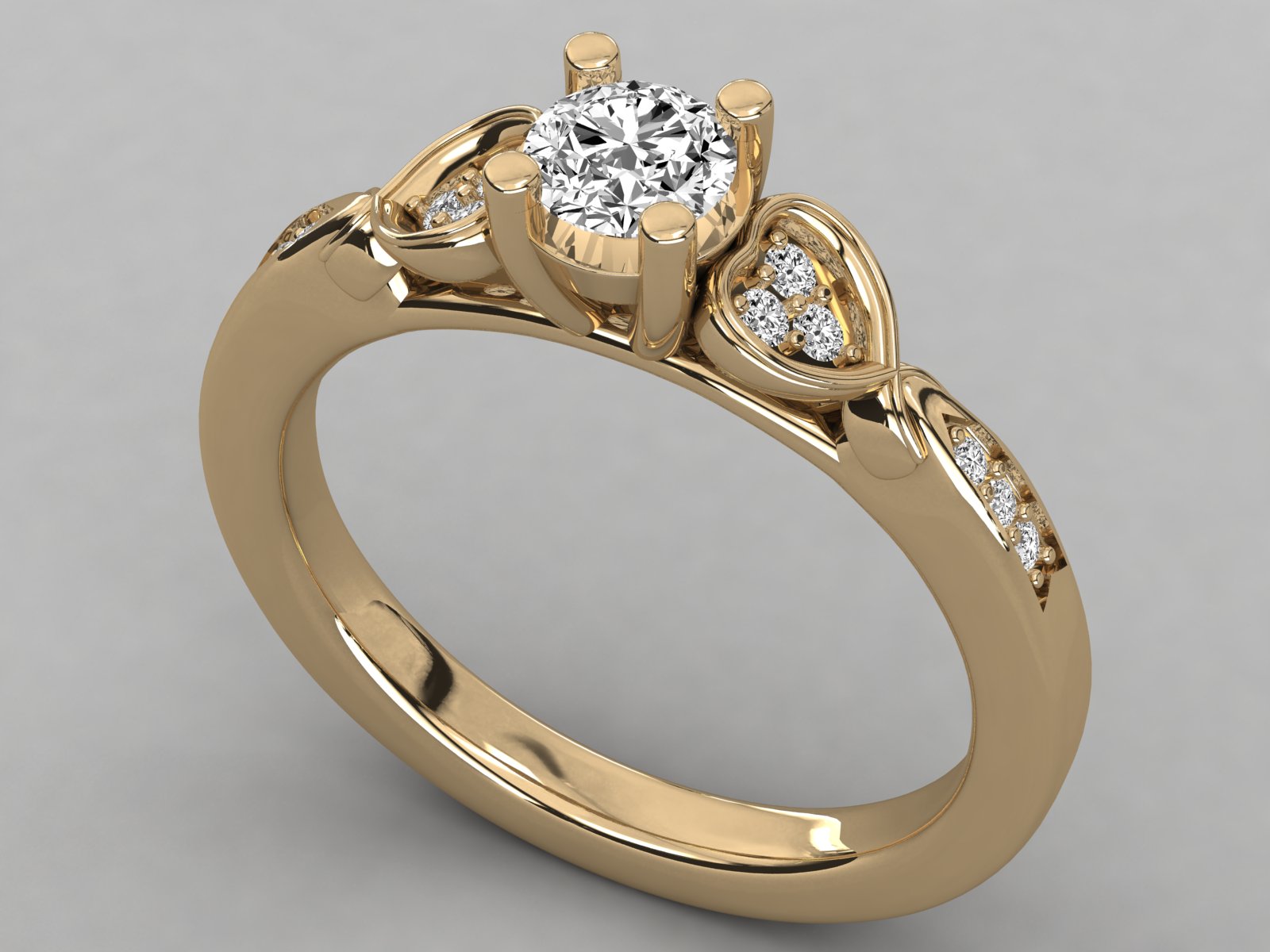 10K GOLD SOLITAIRE  LAB GROWN DIAMOND LADIES  RING.