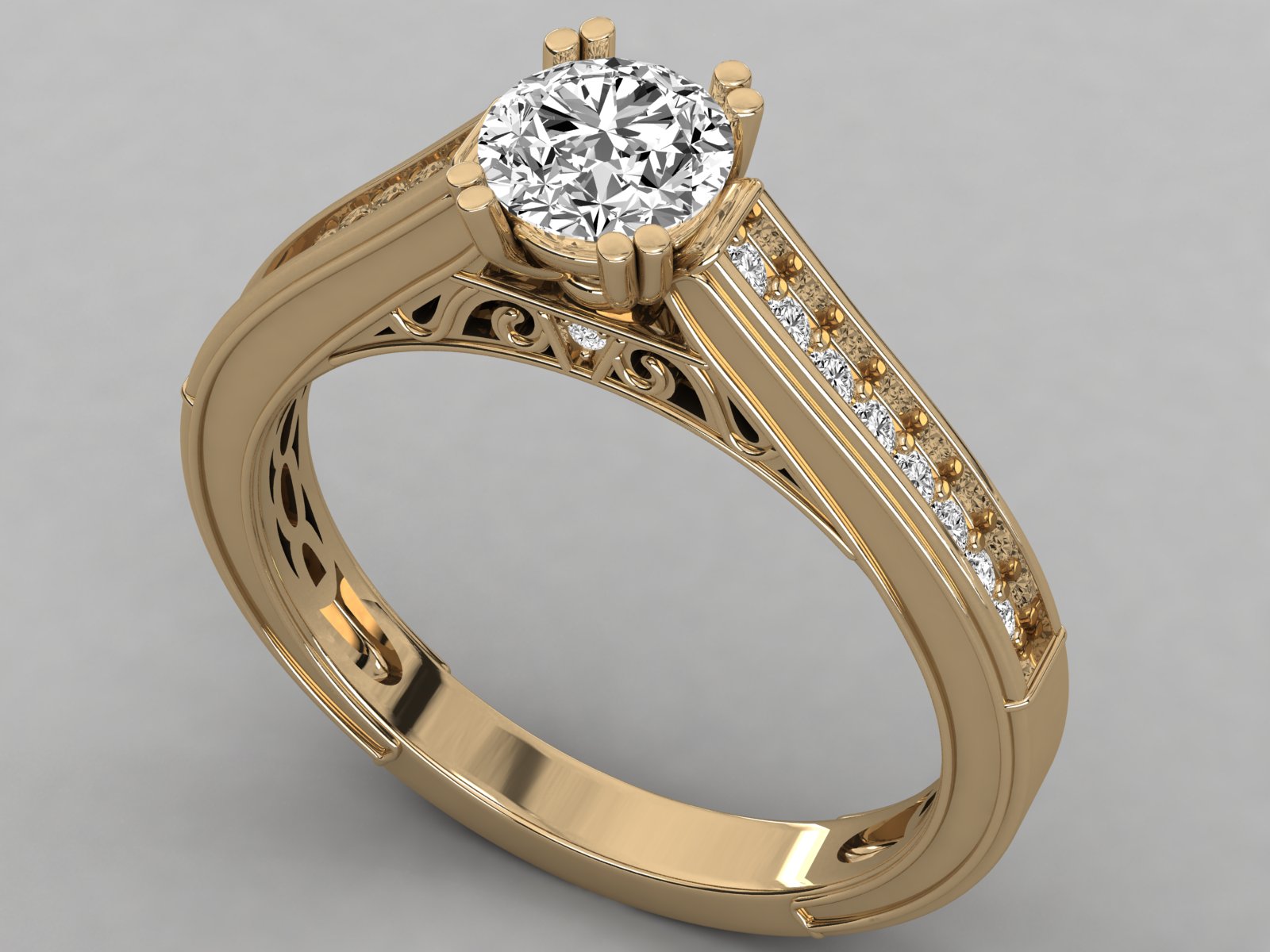 9K GOLD SOLITAIRE LAB GROWN DIAMOND LADIES  RING.