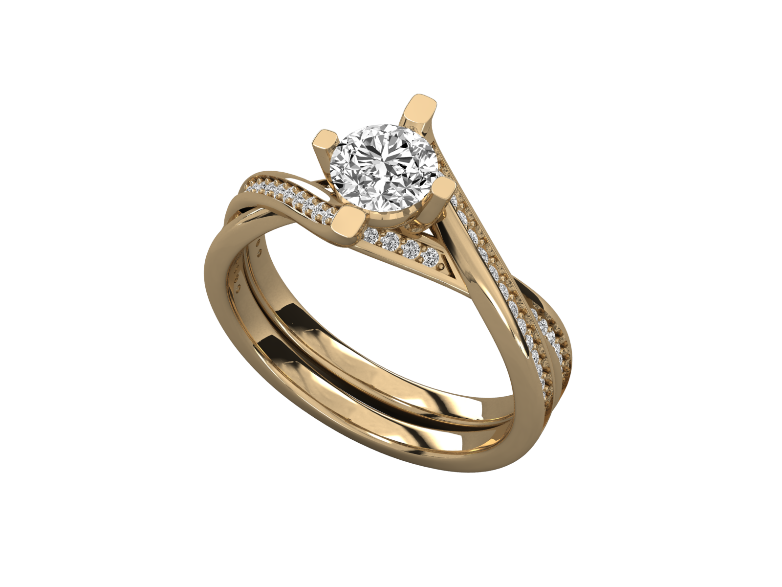 10K GOLD SOLITAIRE LAB GROWN DIAMOND  BRILLIANT RING.