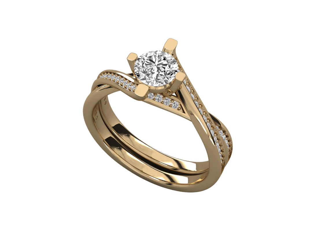 10K GOLD SOLITAIRE LAB GROWN DIAMOND  BRILLIANT RING.
