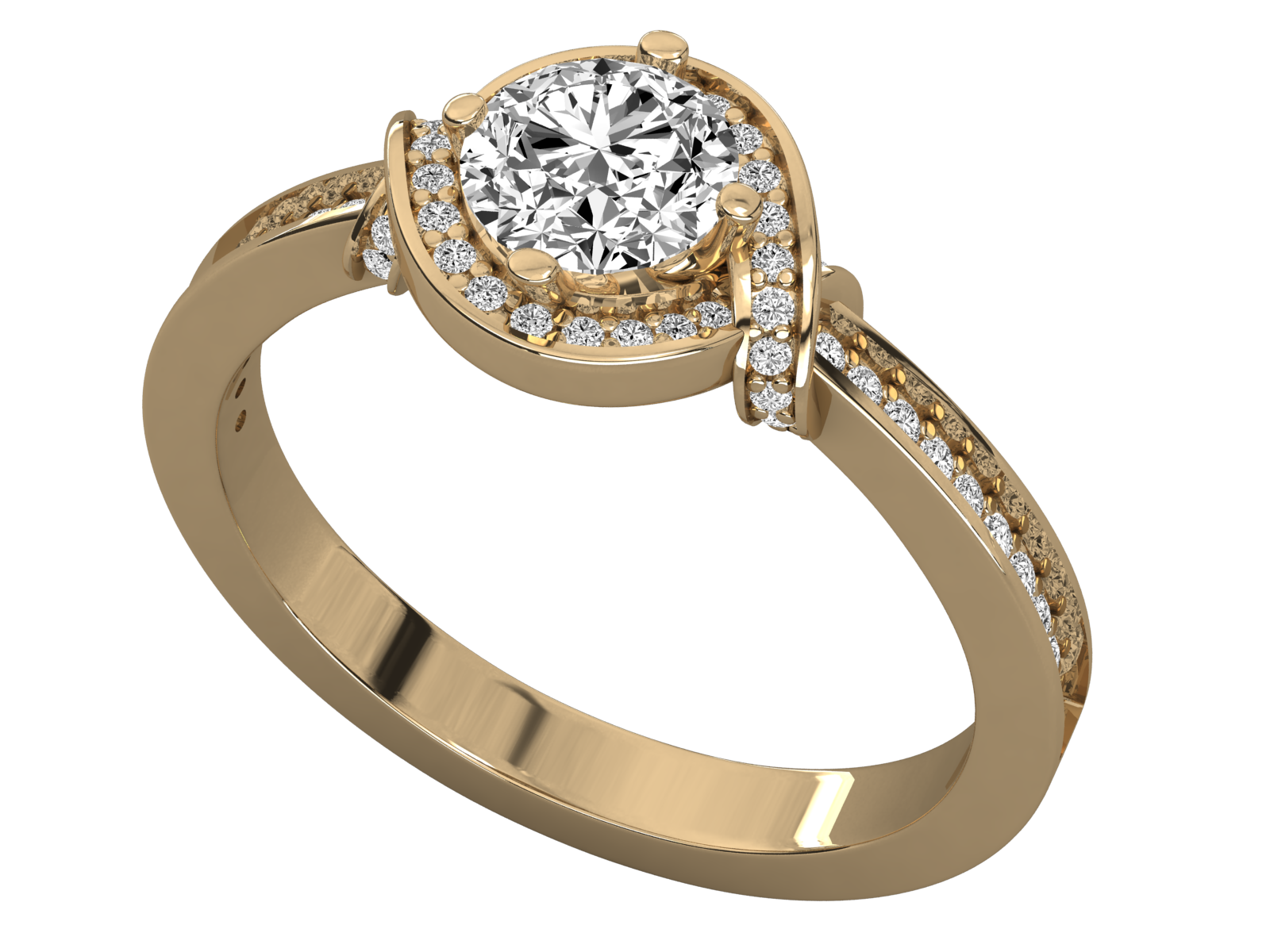 10K GOLD SOLITAIRE DIAMOND RING.