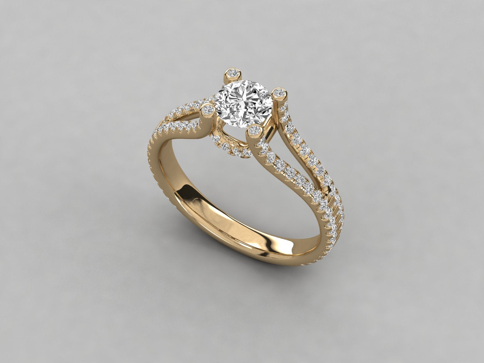 10K GOLD SOLITAIRE  LAB GROWN DIAMOND  BRILLIANT RING.