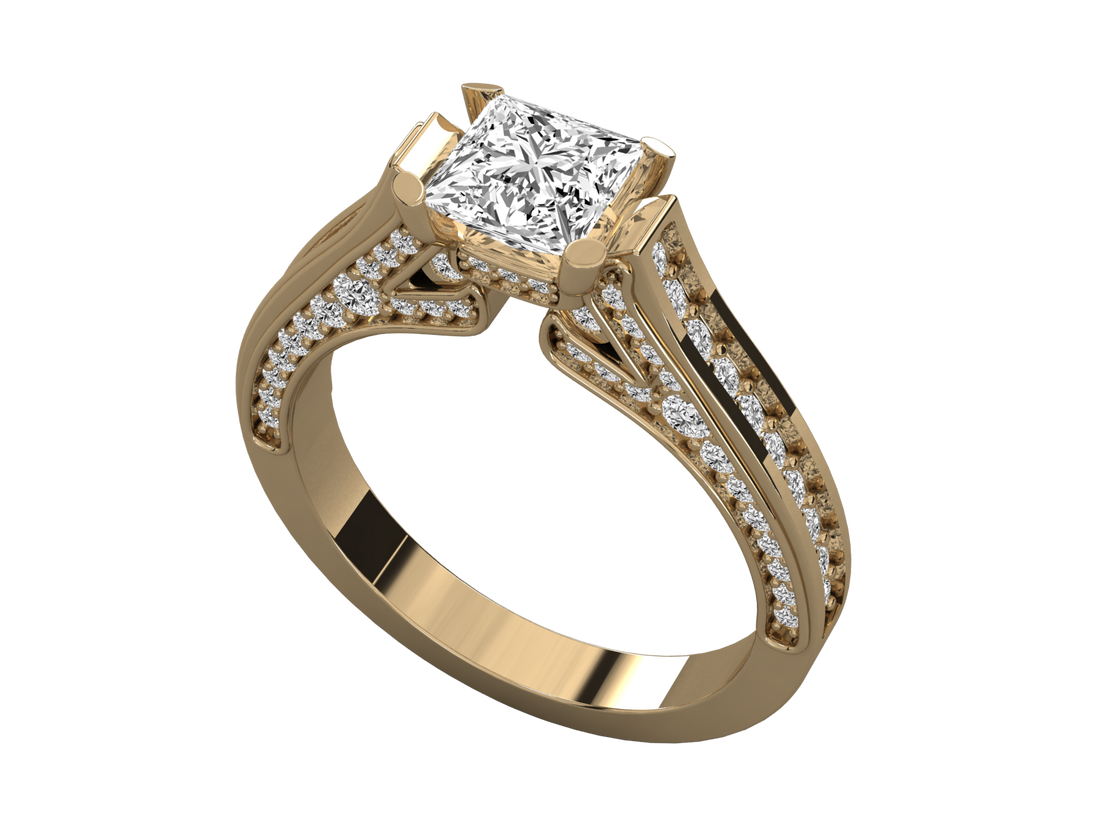 9K SOLITAIRE  LAB GROWN DIAMOND LADIES  RING.