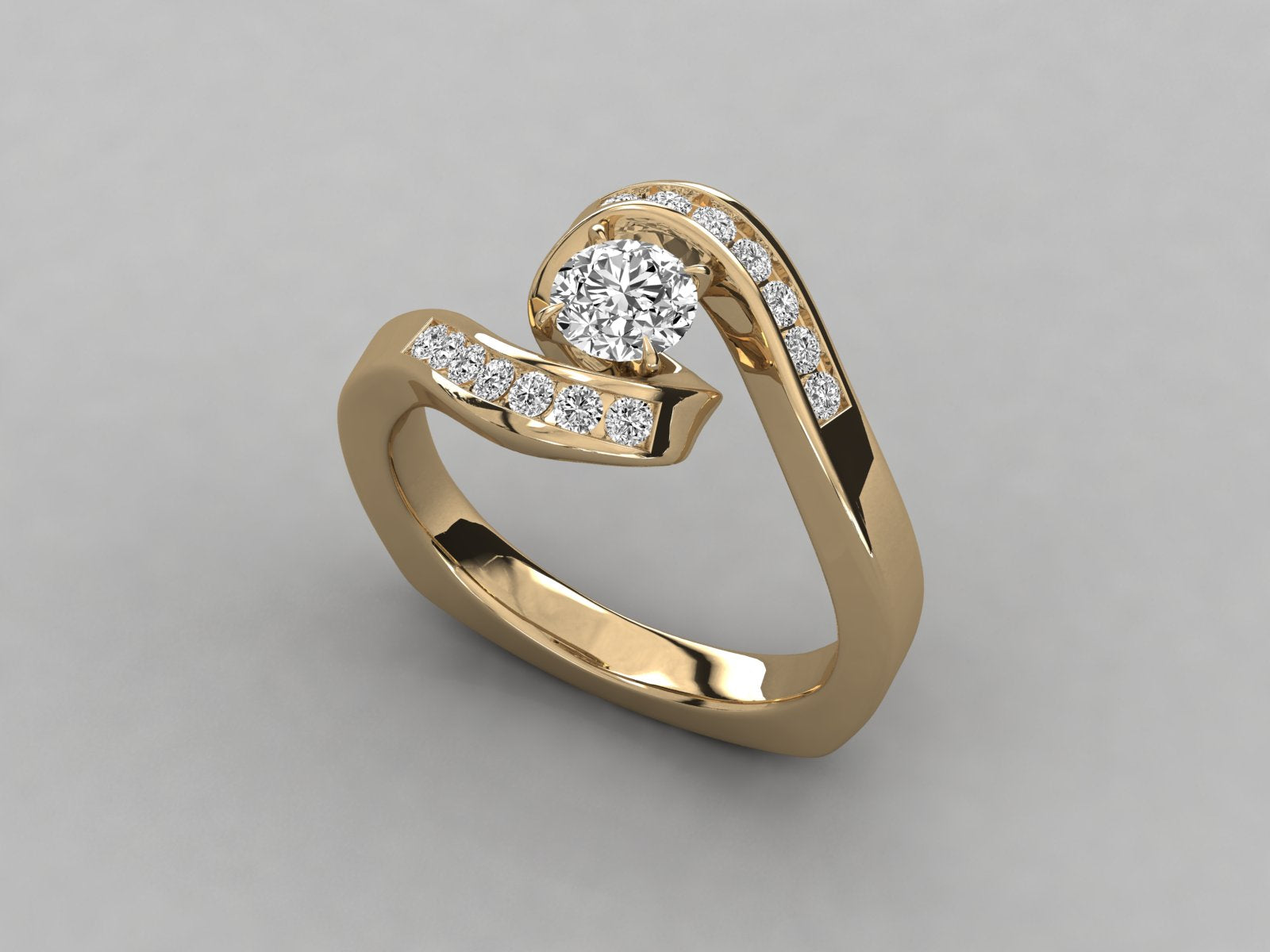10K GOLD SOLITAIRE  LAB GROWN DIAMOND LADIES  RING.
