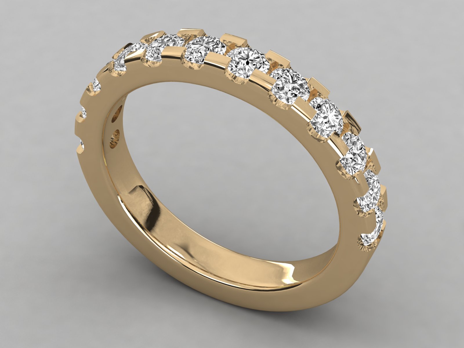10K GOLD  LAB GROWN DIAMOND LADIES BAND RING.