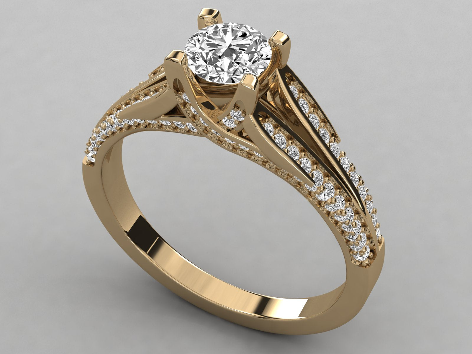 10K GOLD SOLITAIRE DIAMOND LADIES BRILLIANT RING.