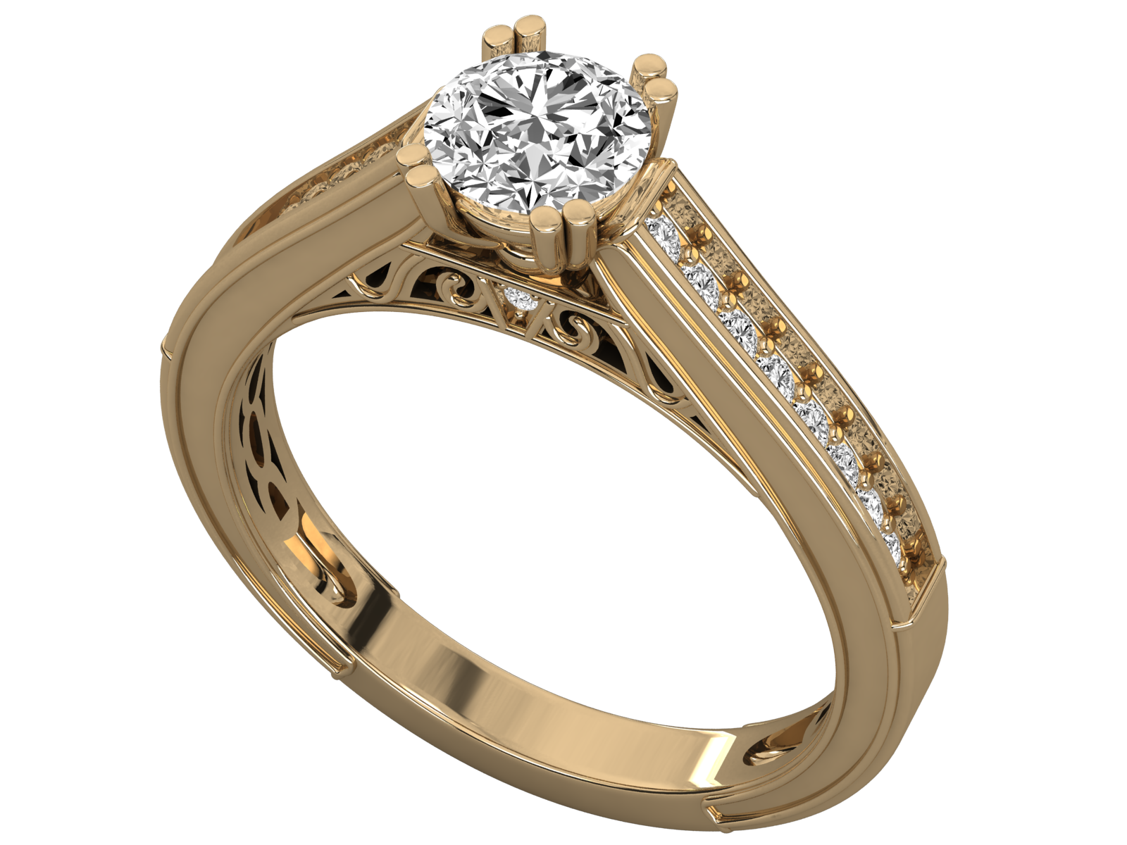 9K GOLD SOLITAIRE LAB GROWN DIAMOND LADIES  RING.