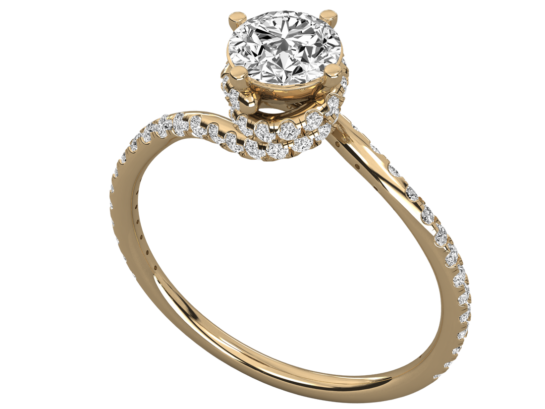10K GOLD SOLITAIRE LAB GROWN DIAMOND LADIES  RING.