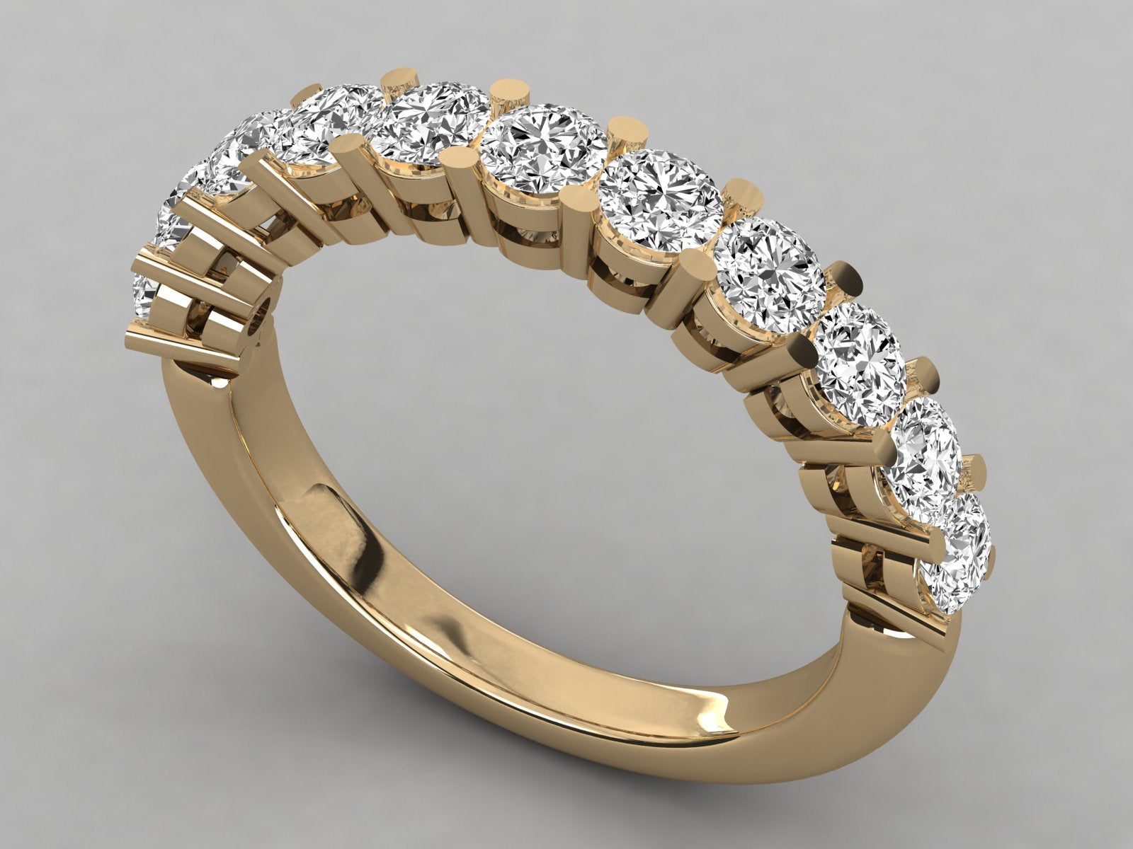 10K GOLD  LAB GROWN DIAMOND LADIES BAND RING.