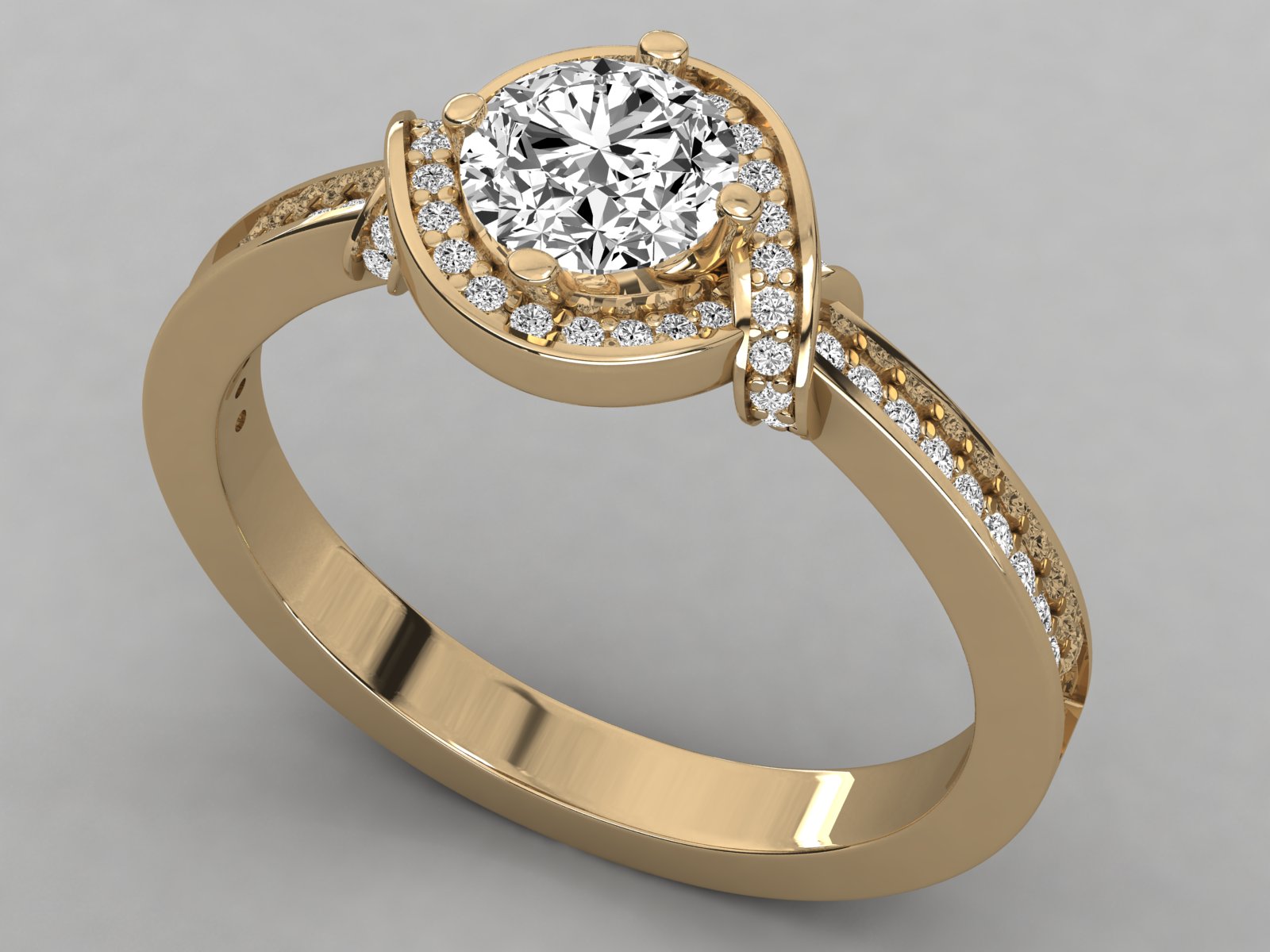 10K GOLD SOLITAIRE DIAMOND RING.