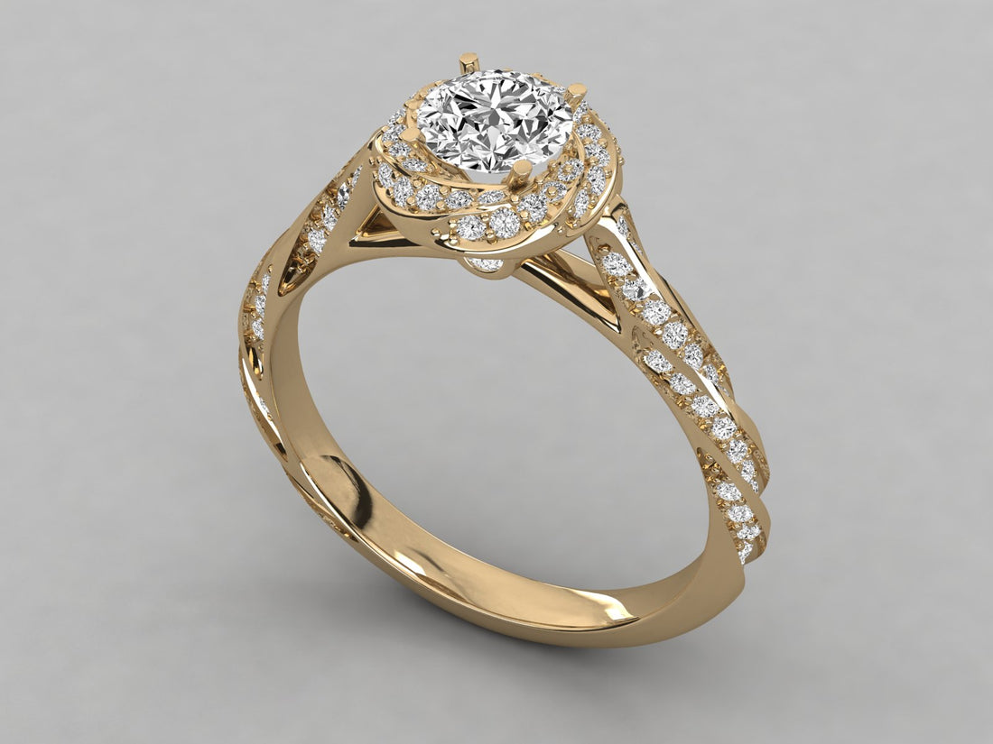 10k GOLD SOLITAIRE  LAB GROWN DIAMOND RING.
