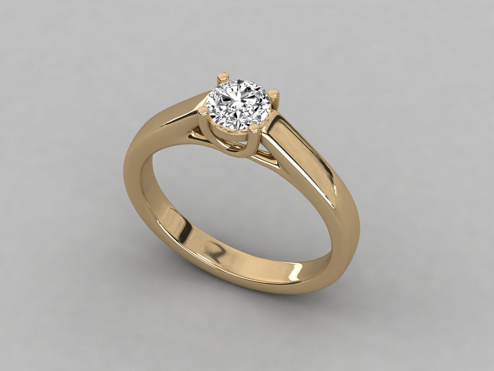 10K GOLD SOLITAIRE DIAMOND  BRILLIANT RING.