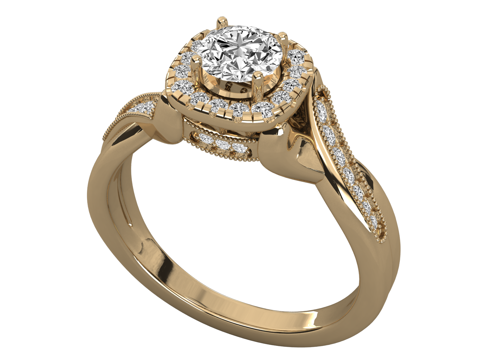 10K GOLD SOLITAIRE LAB GROWN DIAMOND LADIES  RING.