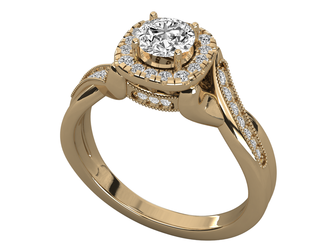 10K GOLD SOLITAIRE LAB GROWN DIAMOND LADIES  RING.