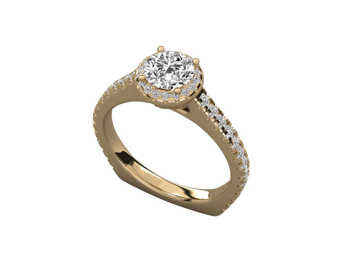 14K GOLD SOLITAIRE  DIAMOND LADIES BRILLIANT RING.