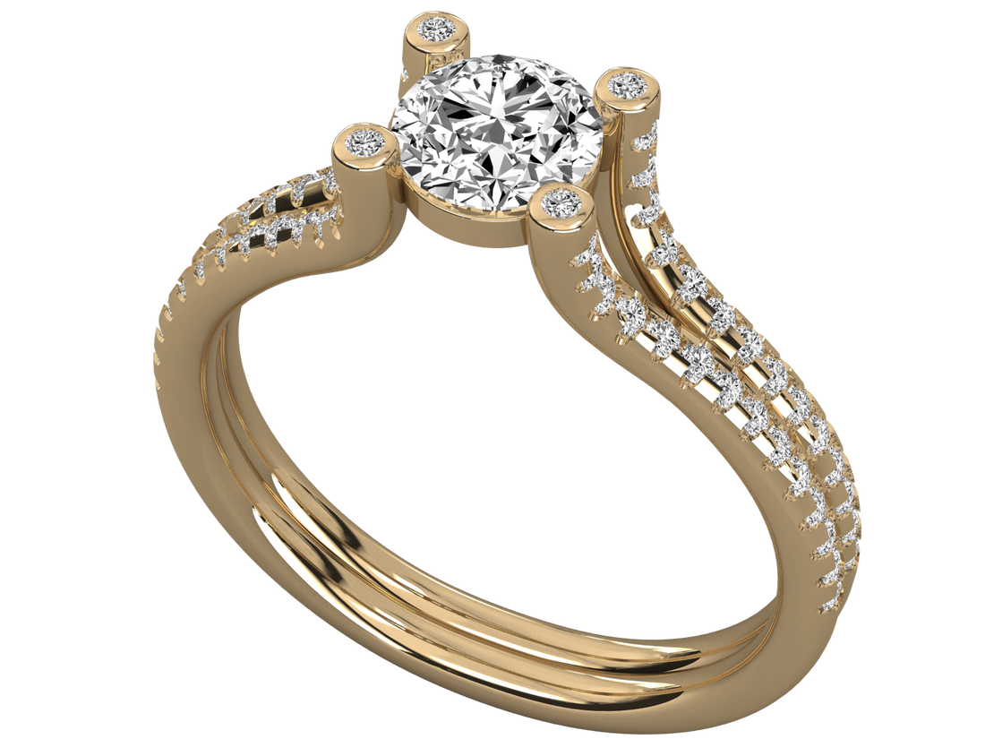 10K GOLD SOLITAIRE LAB GROWN DIAMOND LADIES  RING.