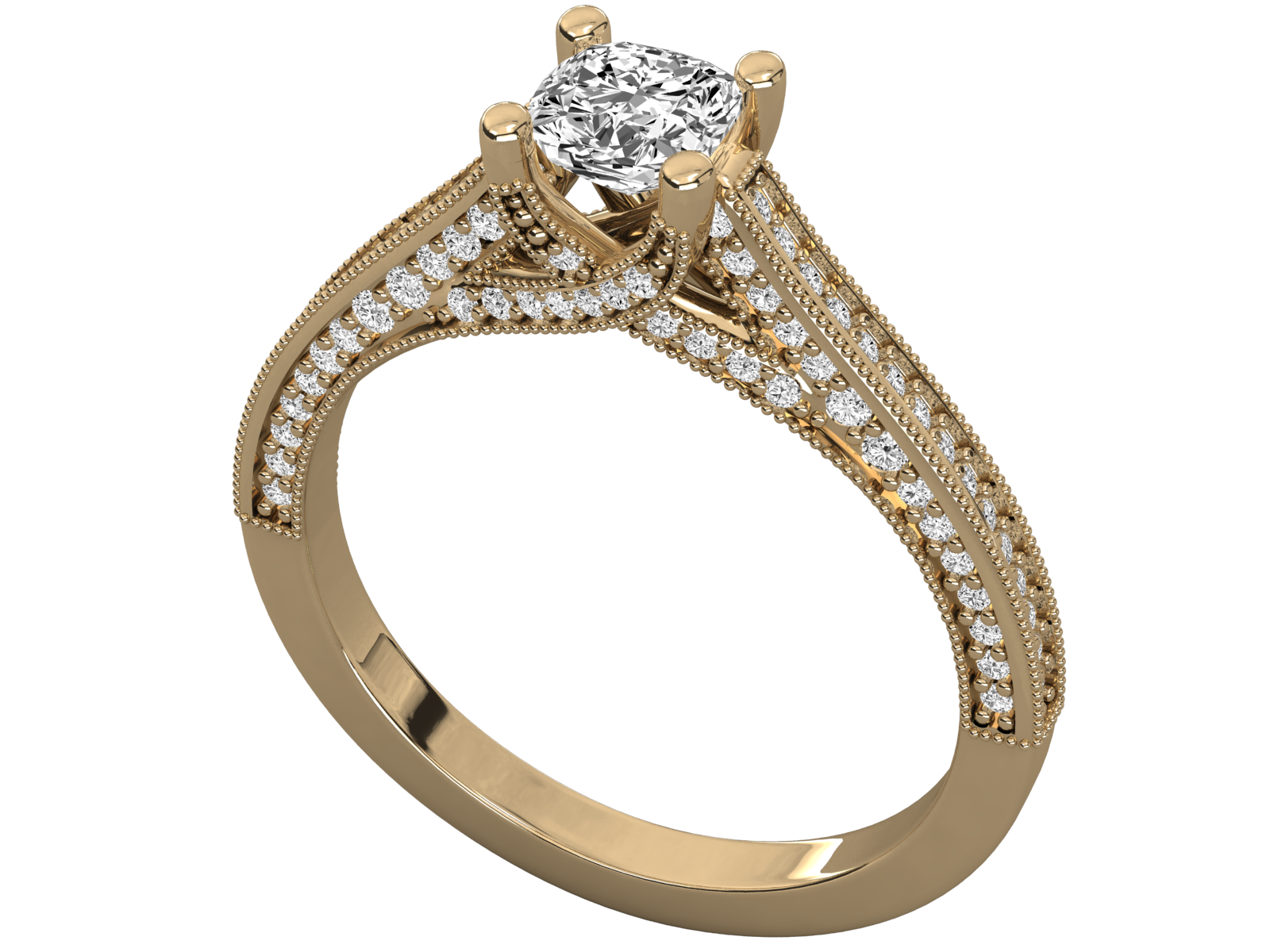 10K GOLD SOLITAIRE LAB GROWN DIAMOND LADIES  RING.