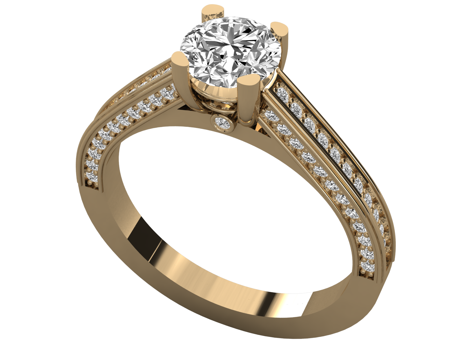 10K GOLD SOLITAIRE  LAB GROWN DIAMOND LADIES RING.