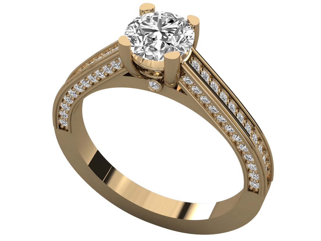 10K GOLD SOLITAIRE  LAB GROWN DIAMOND LADIES RING.