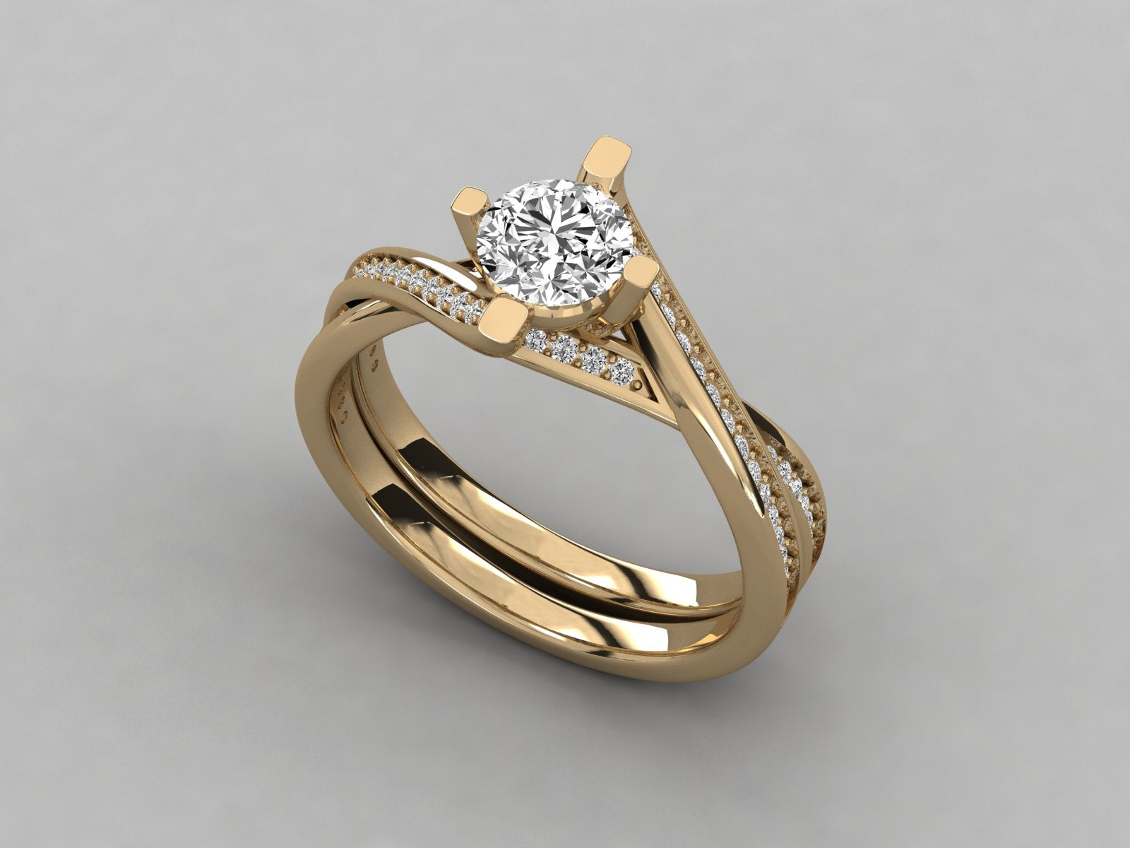 10K GOLD SOLITAIRE LAB GROWN DIAMOND  BRILLIANT RING.