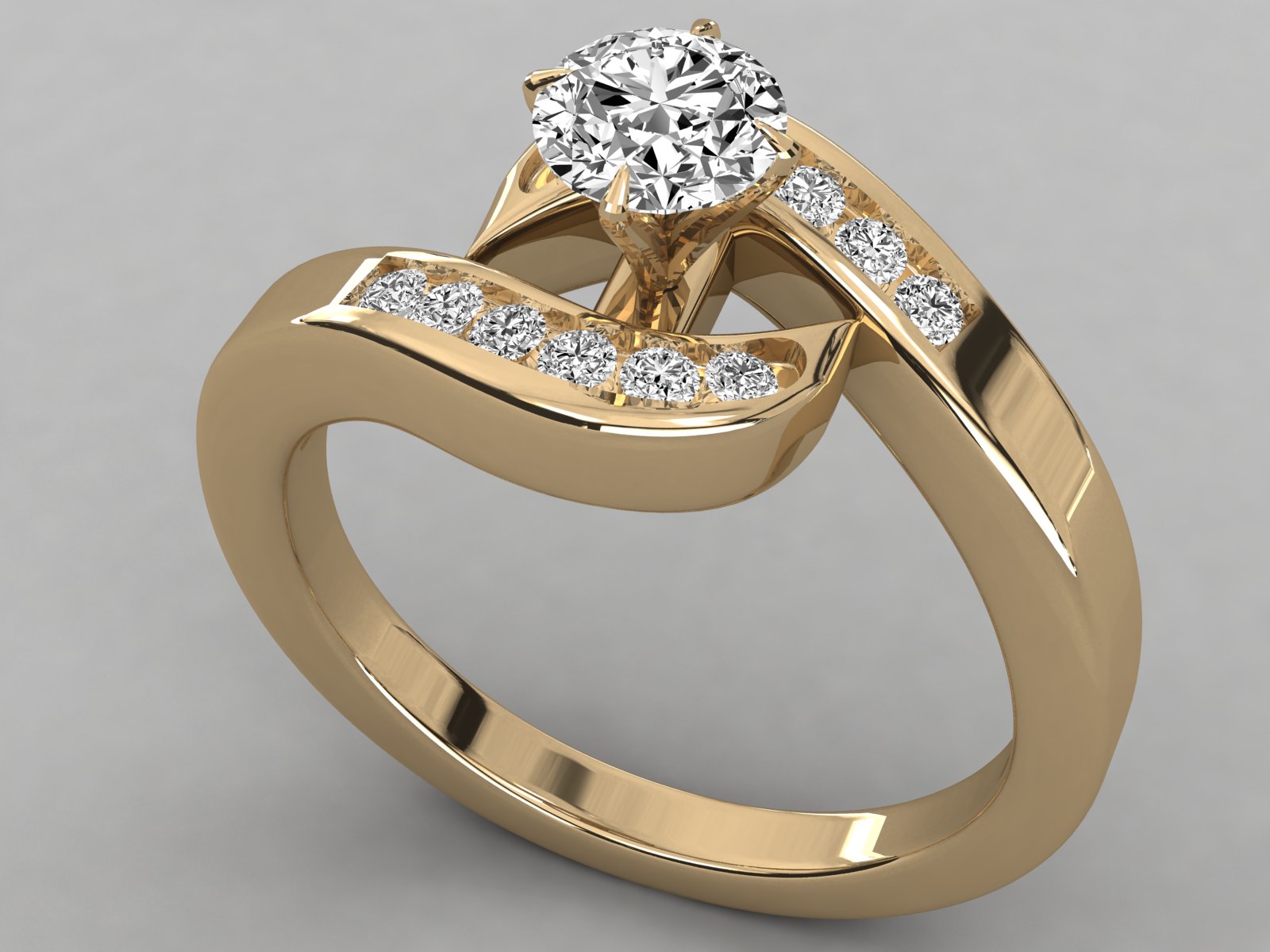 10K GOLD SOLITAIRE  LAB GROWN DIAMOND LADIES RING.