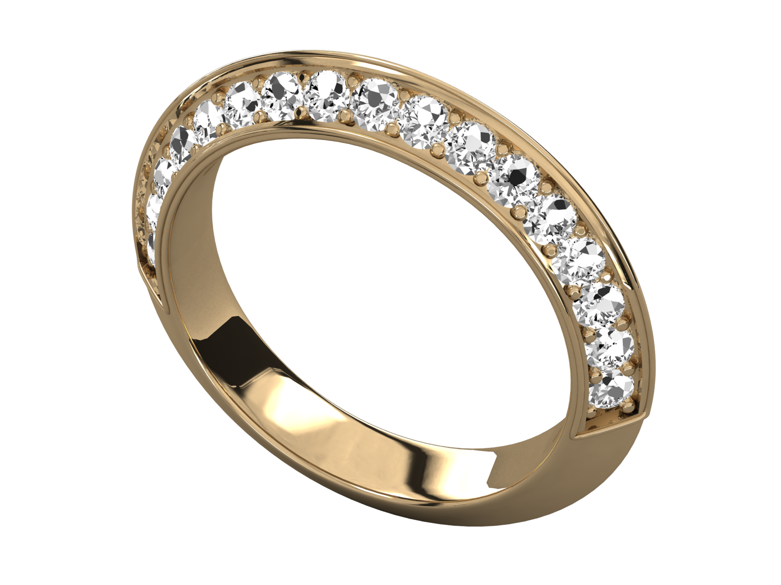 10K GOLD  LAB GROWN DIAMOND LADIES BAND RING.