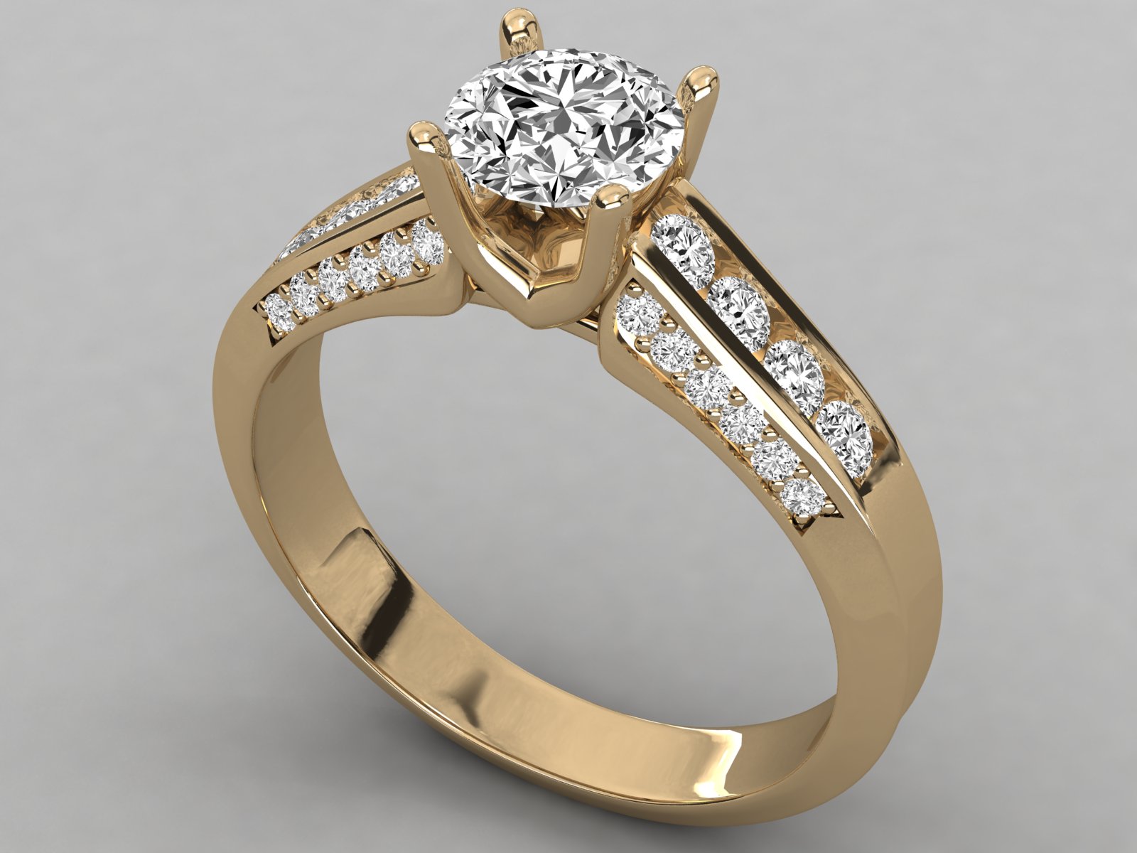 10K GOLD SOLITAIRE  LAB GROWN DIAMOND LADIES  RING.