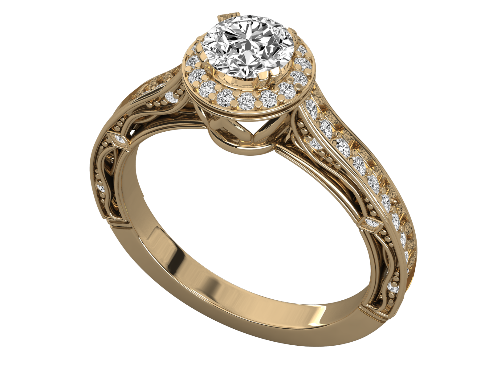 9K GOLD SOLITAIRE LAB GROWN DIAMOND LADIES  RING.