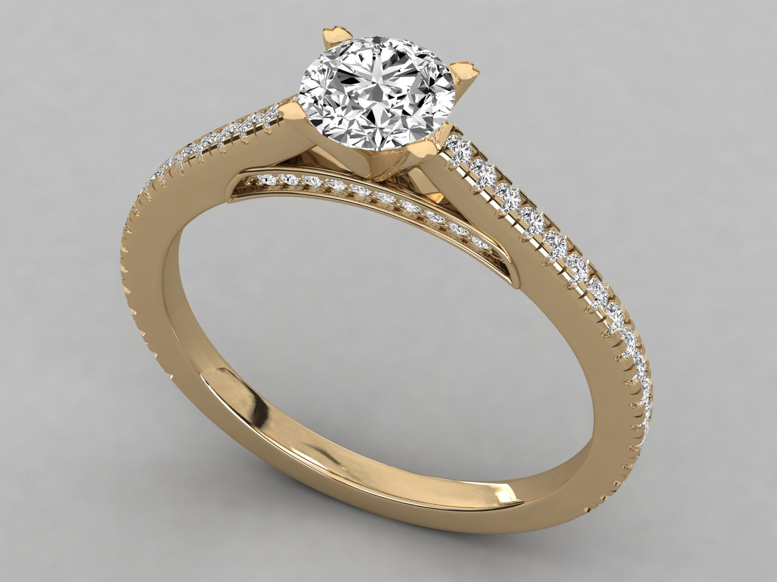 10K GOLD SOLITAIRE LAB GROWN DIAMOND LADIES RING.
