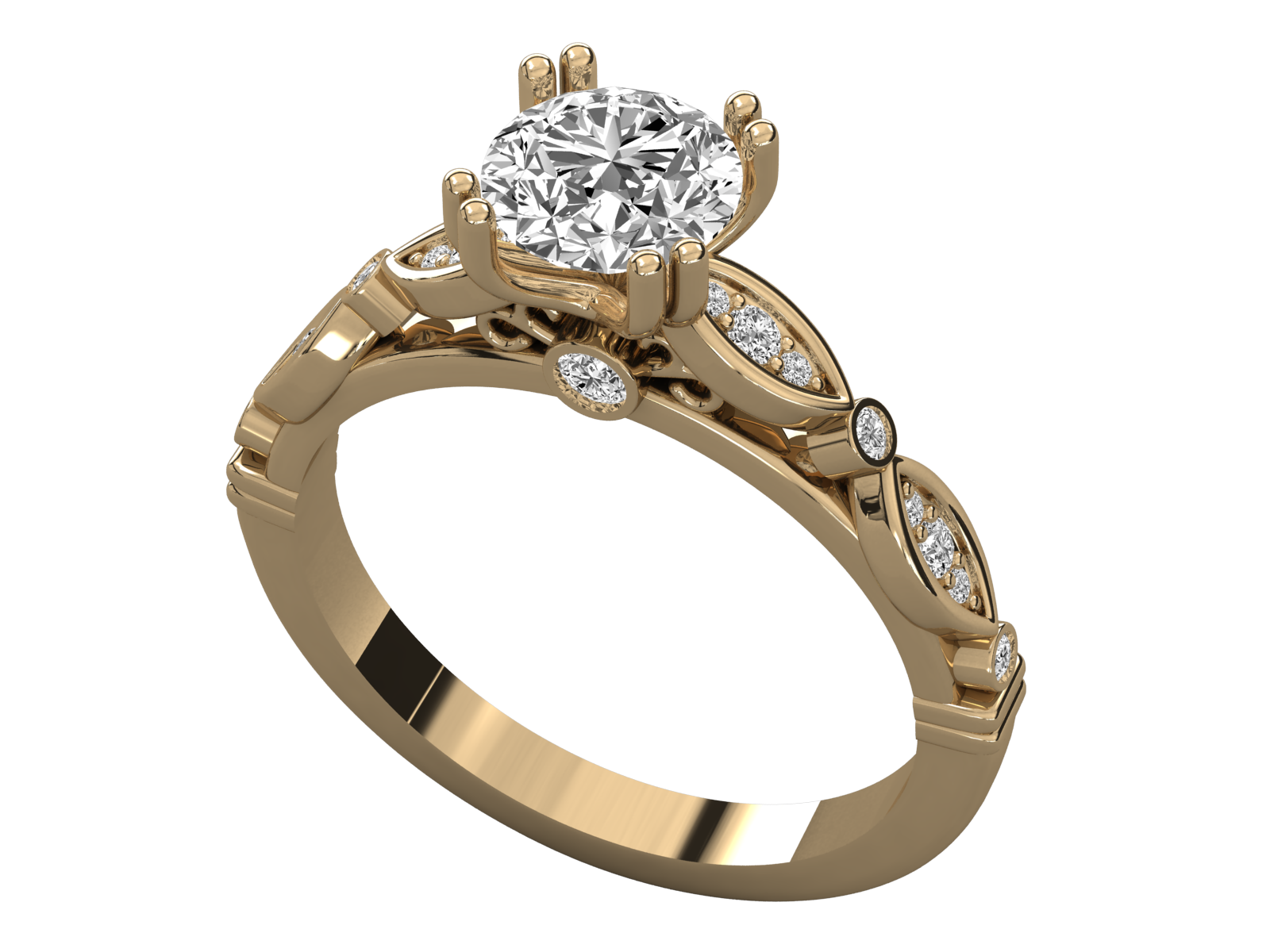 9K GOLD SOLITAIRE  LAB GROWN DIAMOND LADIES RING.