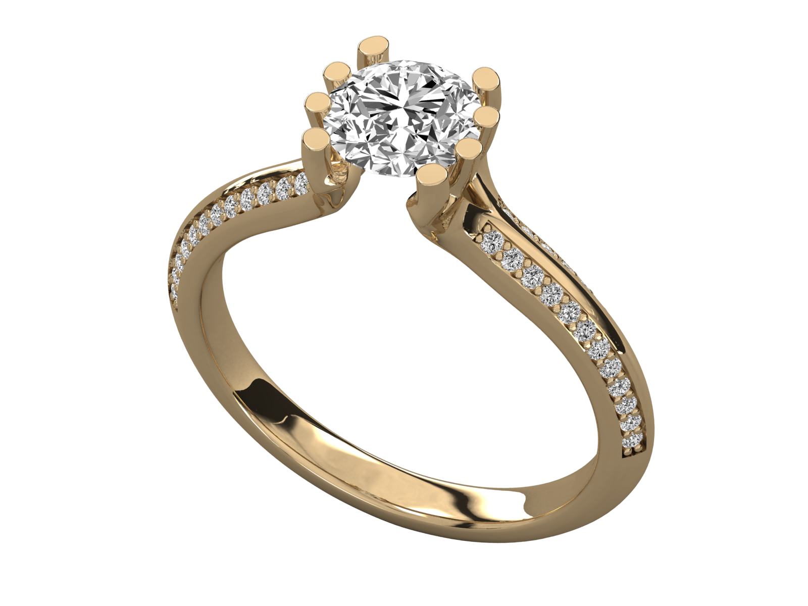 10K GOLD SOLITAIRE  LAB GROWN DIAMOND LADIES  RING.