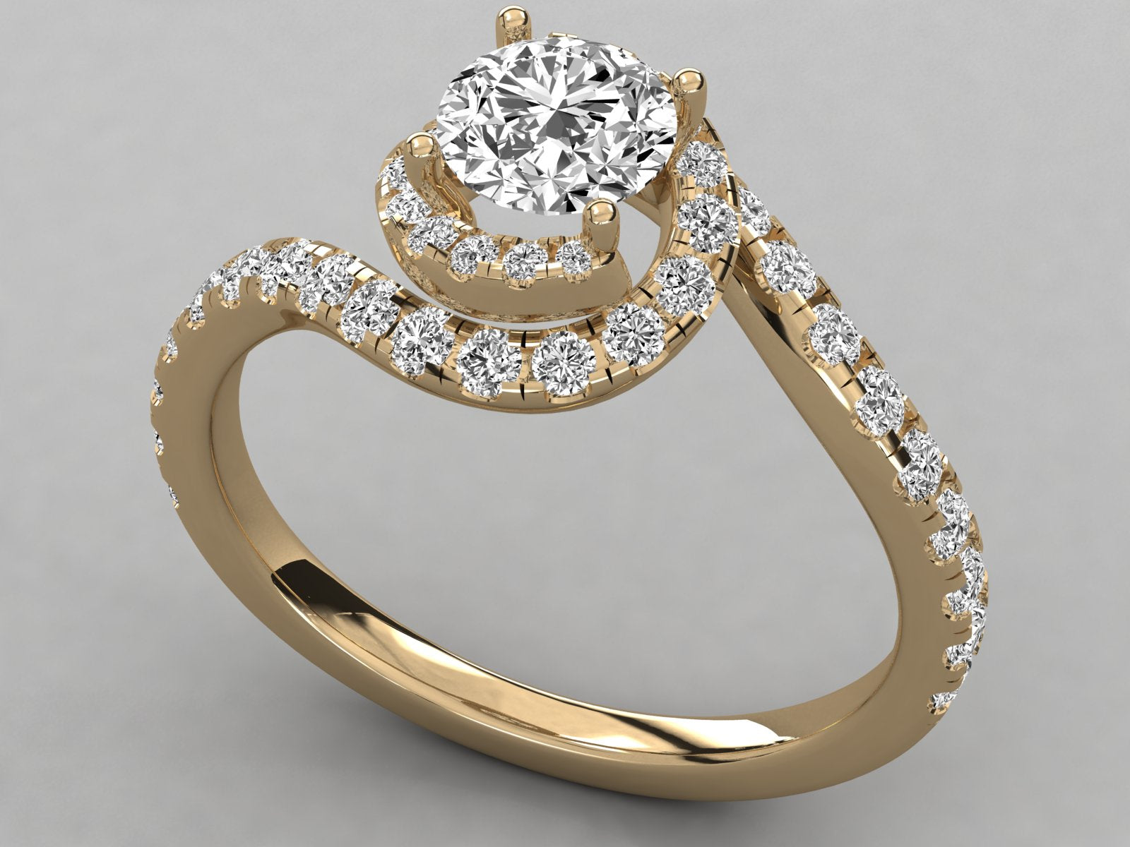 10K GOLD  LAB GROWN DIAMOND LADIES  RING.