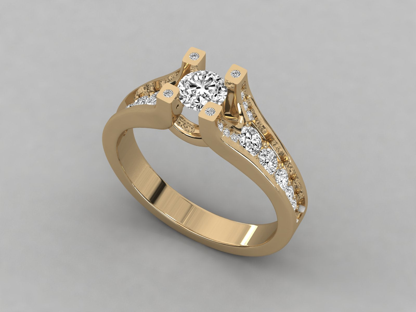 10K GOLD SOLITAIRE  LAB GROWN DIAMOND LADIES  RING.