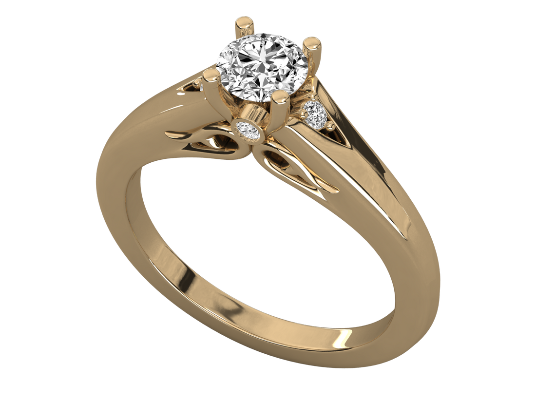 10K GOLD SOLITAIRE  LAB GROWN DIAMOND LADIES  RING.