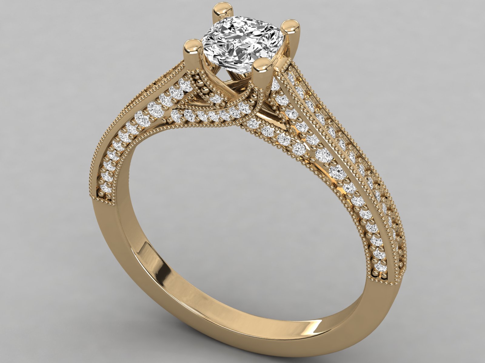 10K GOLD SOLITAIRE LAB GROWN DIAMOND LADIES  RING.